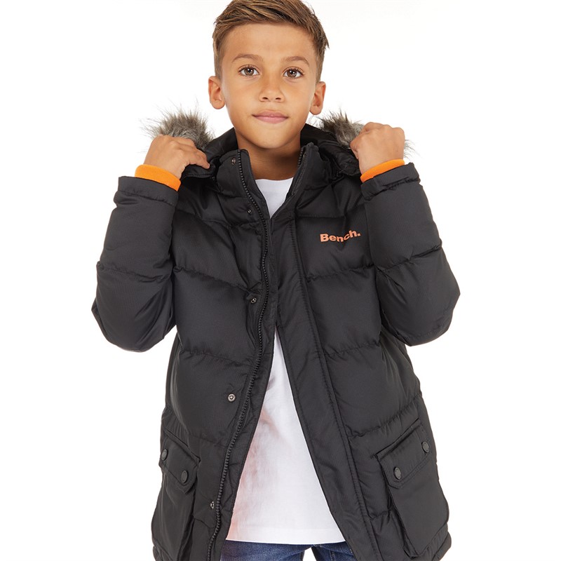 Buy Bench Boys Calcott Parka Jacket Black