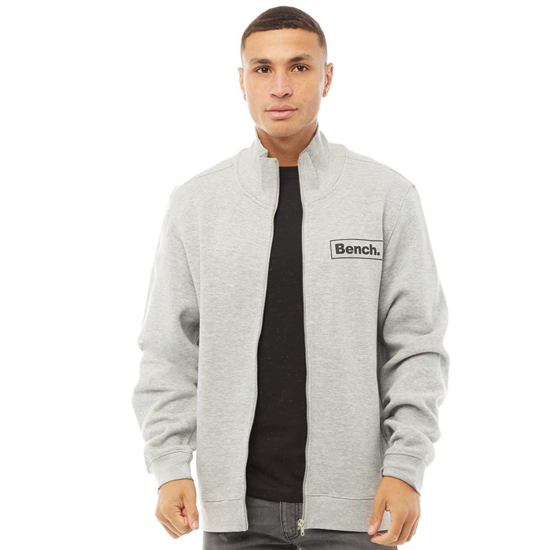 Buy Bench Mens Barrett Zip Up Sweatshirt Grey Marl