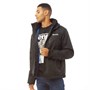 Bench Mens Bango Double Collar Zip Through Ripstop Jacket With Micro Fleece Black
