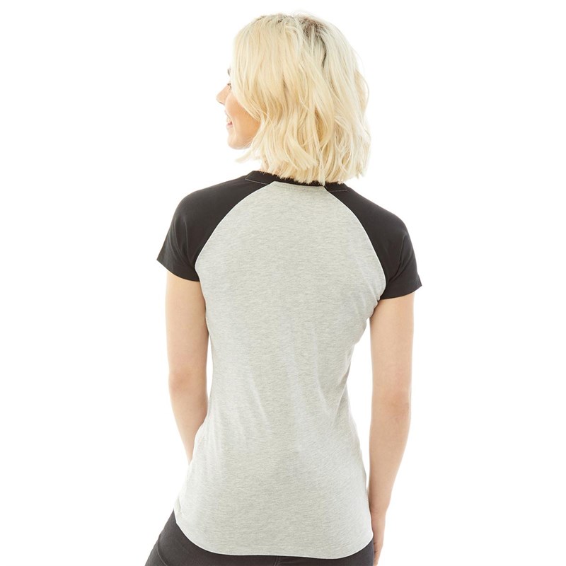 Bench Womens Trina T-Shirt Light Grey Marl