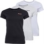 Bench T-Shirts Damen Jada Drei Pack Schwarz / Grau Melange / Weiß