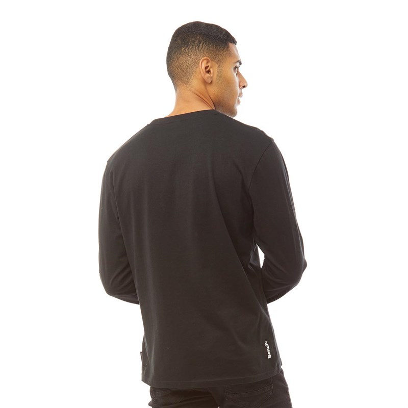 Bench Mens Cavani Raglan Long Sleeve T-Shirt Black