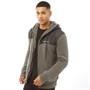 Bench Mens Dillo Sherpa Lined Zip Through Knitted Hoodie Charcoal Marl