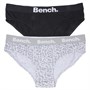 Bench Womens Ola Two Pack Briefs Grey/Black