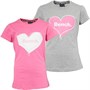 Bench Girls Marissa  Two Pack T-Shirt Grey/Pink