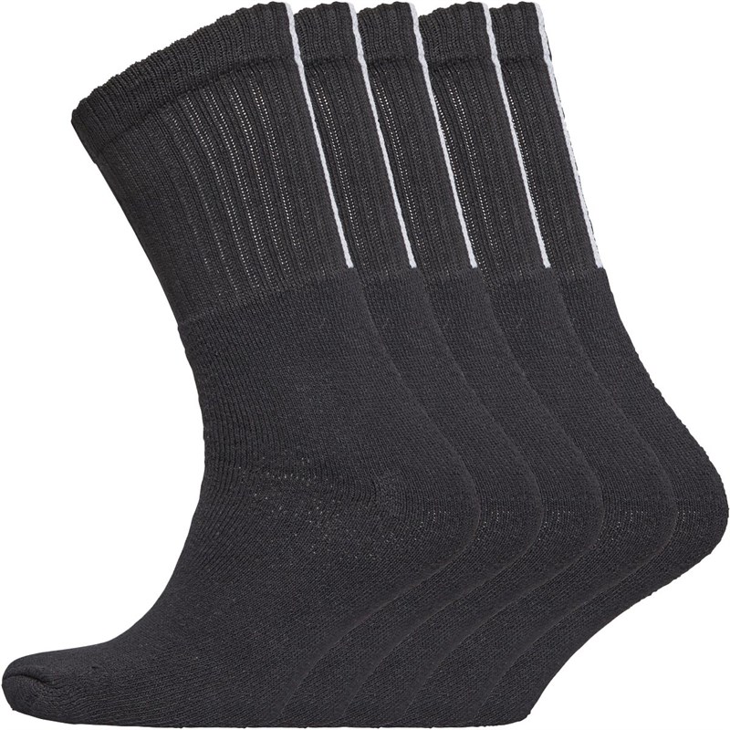 Bench Mens Medine Five Pack Sport Crew Socks Black