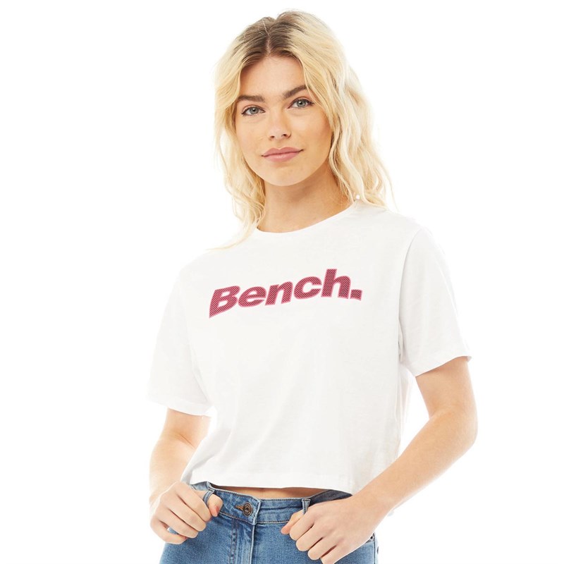 Bench Womens Kay Cropped T-Shirt White