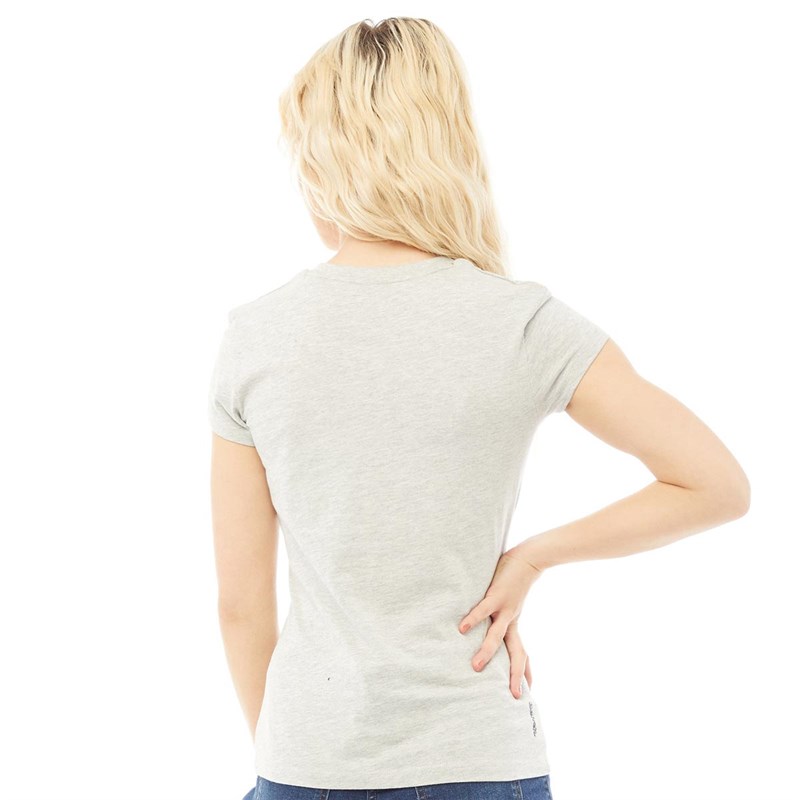 Bench Womens Rachel V Neck T-Shirt Grey Marl