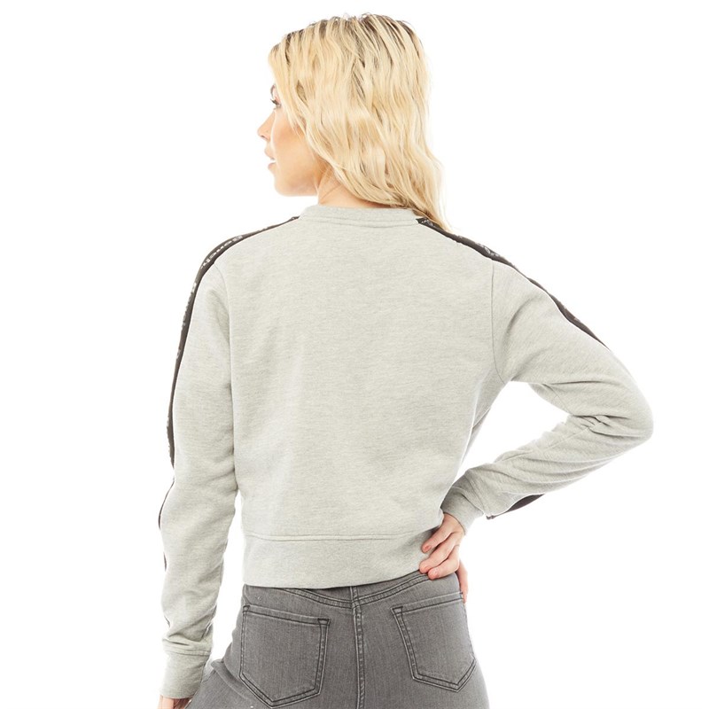 Bench Womens Kelsey Cropped Sweatshirt Grey Marl