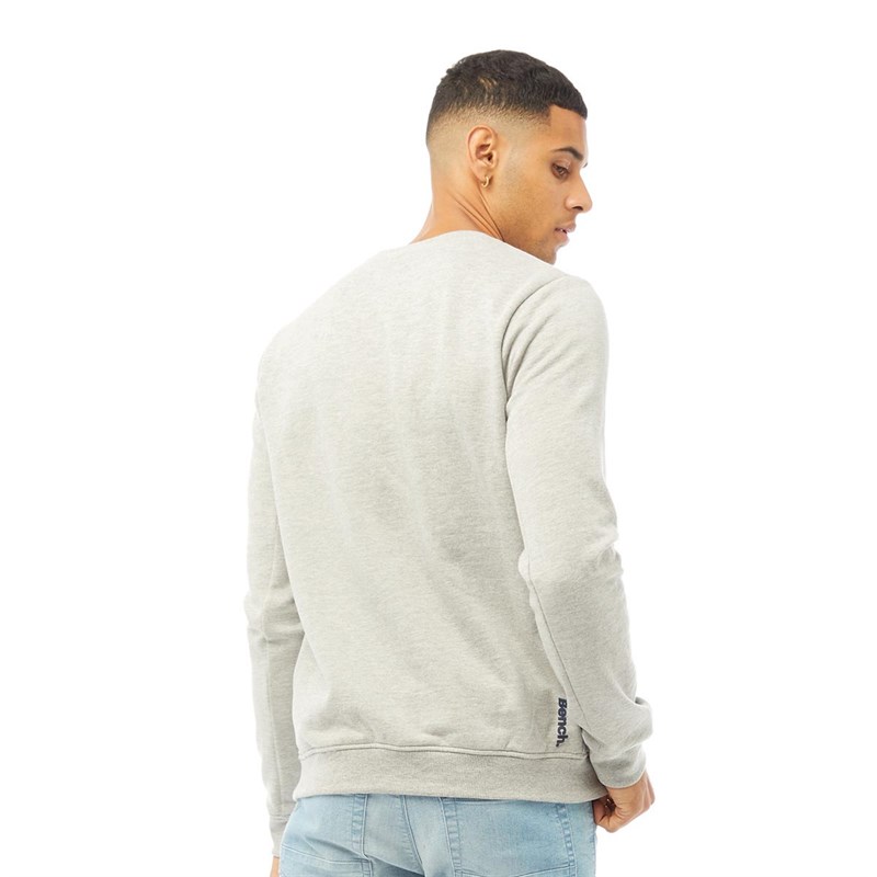 Buy Bench Mens Adams Crew Neck Sweatshirt Grey Marl