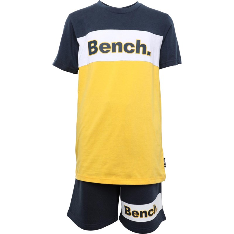 Bench Boys Bronte Shorts And T-Shirt Set Yellow/Navy