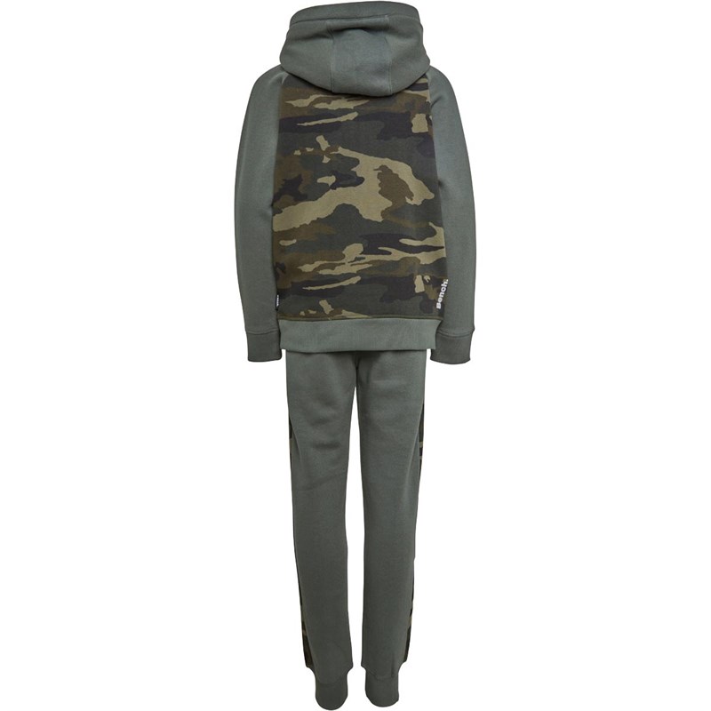 Bench Boys Haroma Camo Panel Tracksuit Khaki
