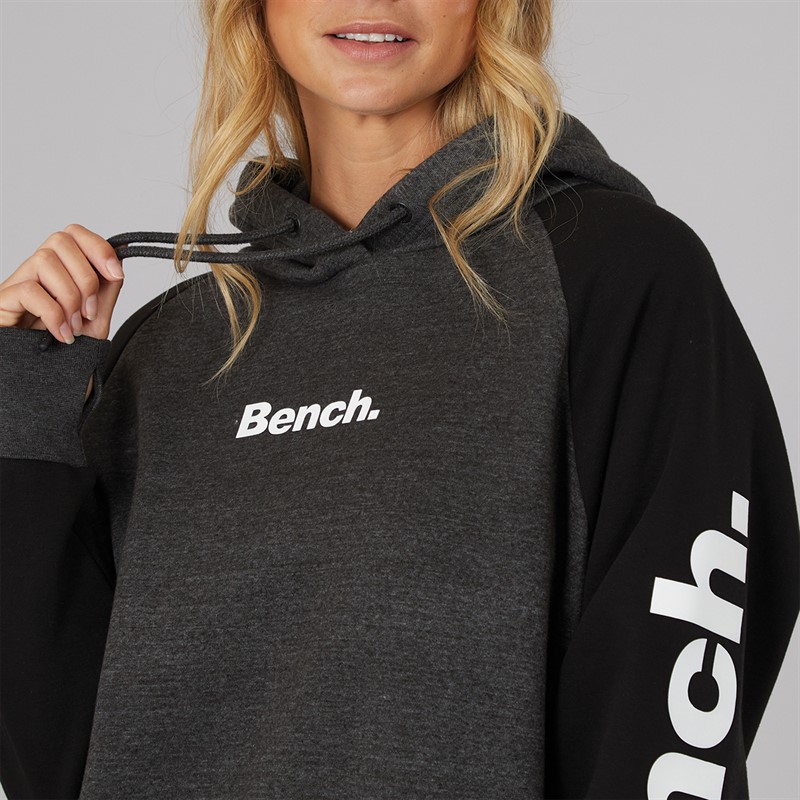 Bench Womens Halo Oversized Hoodie Charcoal Marl/Black
