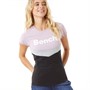Bench Womens Jay Jay T-Shirt Black/Mauve/Grey