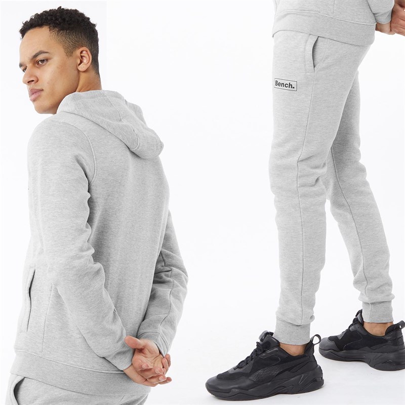 Bench Mens Jord Sustainable Zip Though Tracksuit Grey Marl