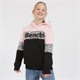 Bench Piger Hoodie med Dyr Print Blokke Pink/AOP/Sort