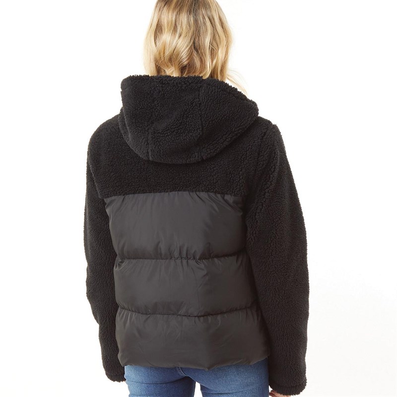 Bench Womens Amberley Sherpa Hooded Jacket Black