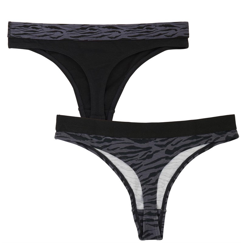 Bench Womens Zeeta Three Pack Thongs Black/Pink/White