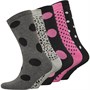 Bench Womens Lora Five Pack Dress Socks Black/Grey/Pink