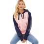 Bench Womens Suzy Zip Through Raglan Marl Hoodie Pink Marl/Navy
