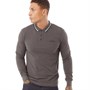 Bench Mens Telles Long Sleeve Polo With Tipping Charcoal Marl