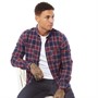 Bench Mens Dunlin Check Flannel Long Sleeve Shirt Navy/Red/White/Yellow