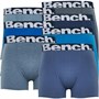 Bench Mens Keating Seven Pack Boxers Navy/Royal/Bright Blue/Denim/Navy Marl/Denim Marl