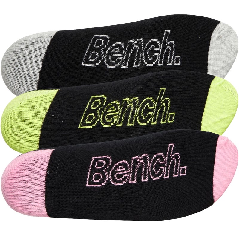 Bench Womens Dexie Three Pack Trainers Socks Assorted