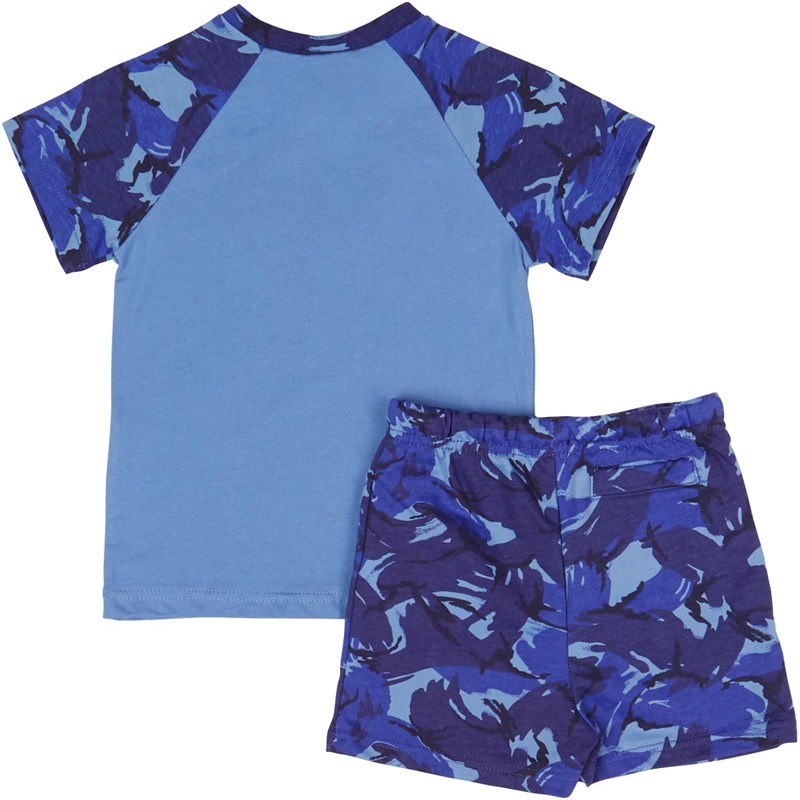 Bench Infant Raglan Camo T-Shirt And Shorts Set Blue