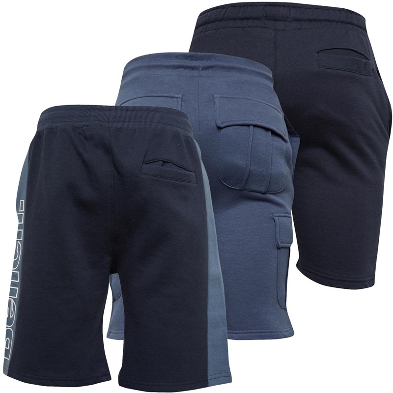 Bench Mens Claroldo Three Pack Shorts Navy/Denim