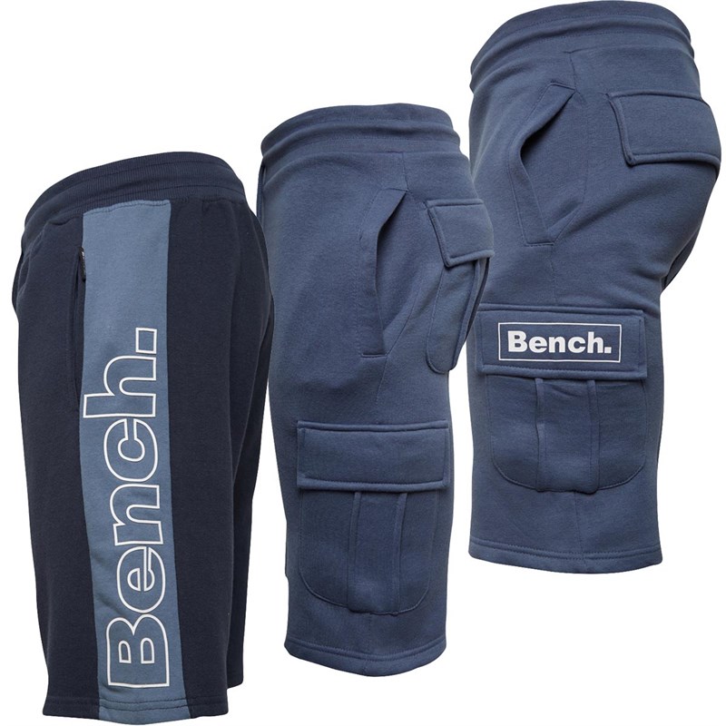 Bench Mens Claroldo Three Pack Shorts Navy/Denim