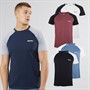 Bench Mens Trova Five Pack T-Shirts Black/Navy/Burgundy Marl/Denim Marl/Ecru Marl