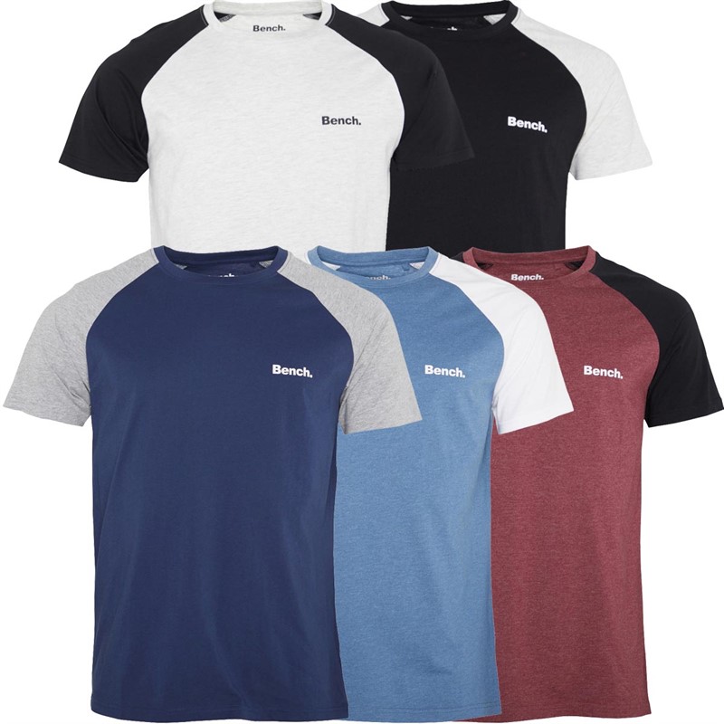 Bench T-shirts Trova homme, lot de 5, Noir/Marine/marron/Gris denim/écru marbré