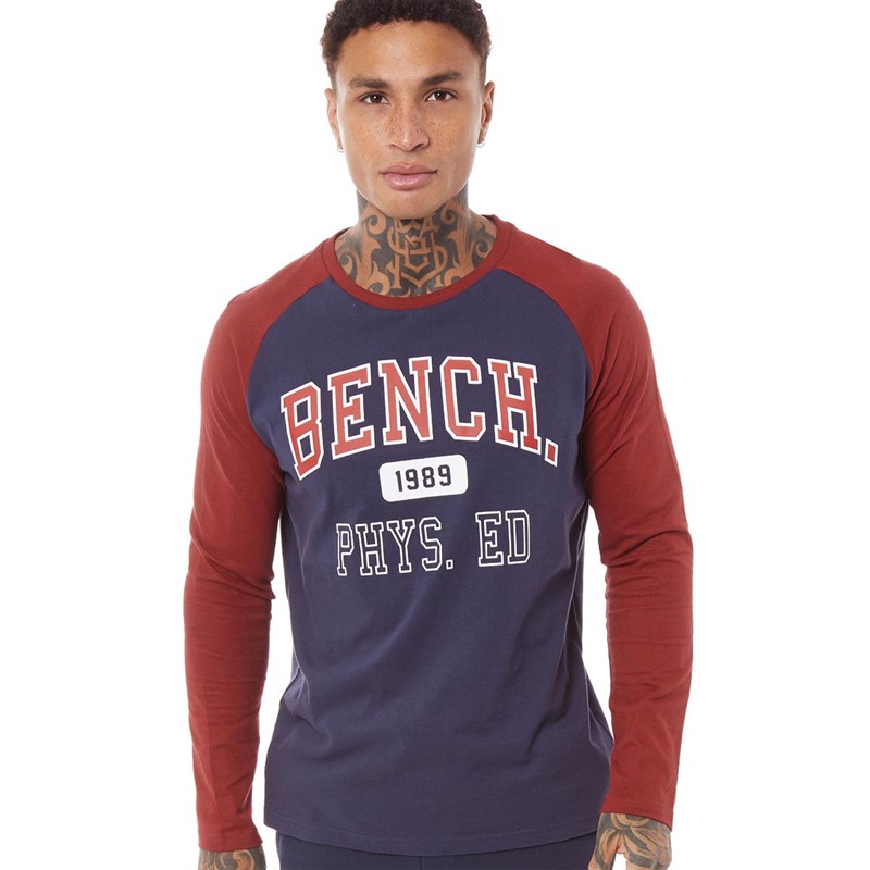 Bench Mens Titus T-Shirt Navy/Red