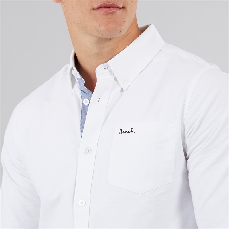 Bench Mens Oxford Long Sleeve Shirt White