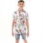 Bench Boys Fernald T-Shirt And Denim Shorts Set White Floral/Light Wash