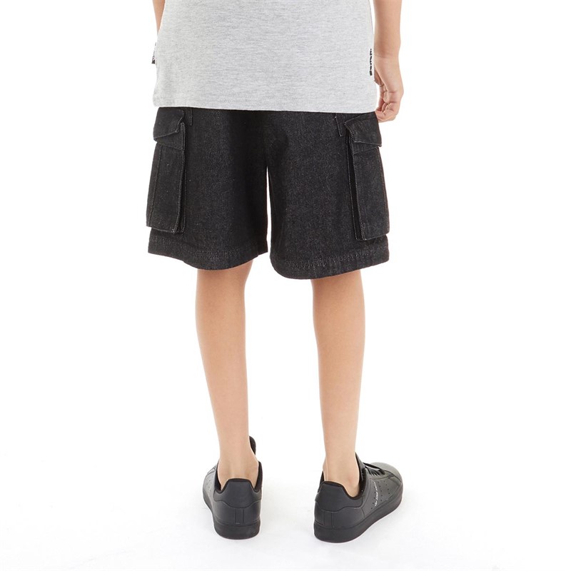 Bench Boys Evergreen Denim Cargo Shorts Black