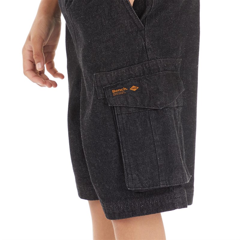 Bench Boys Evergreen Denim Cargo Shorts Black