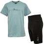 Bench Girls Gemella T-Shirt And Shorts Set Mint Blue/Black