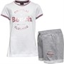 Bench Girls Zalina Ringer T-Shirt And Shorts Set White/Grey