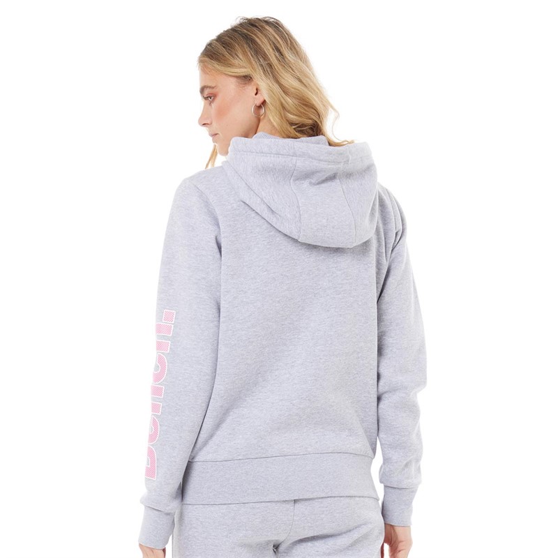 Bench Womens Darcine Zip Thru Hoodie Grey Marl