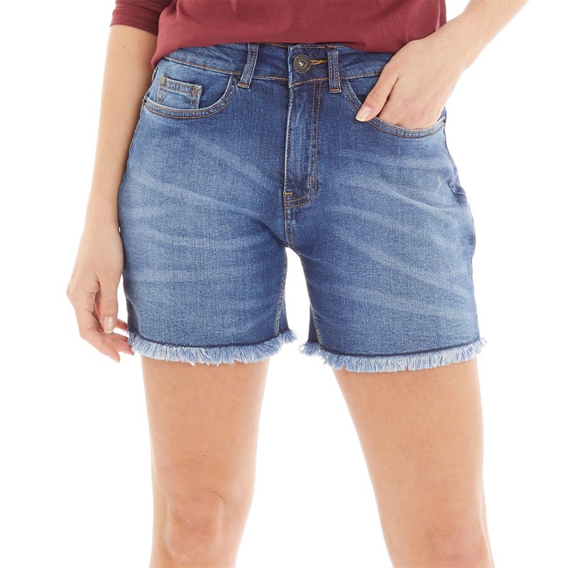 Bench Dames Kaylie Denim Shorts Middelblauw