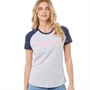 Bench Womens Trina T-Shirt Grey Marl/Navy