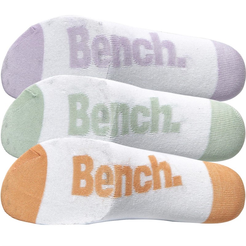 Bench Womens Nyra Three Pack Trainer Liner Socks White