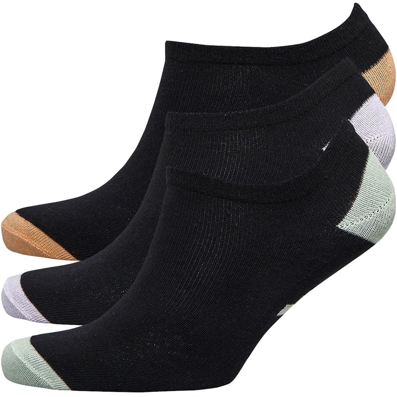 Bench Womens Koa Three Pack Trainer Liner Socks Black