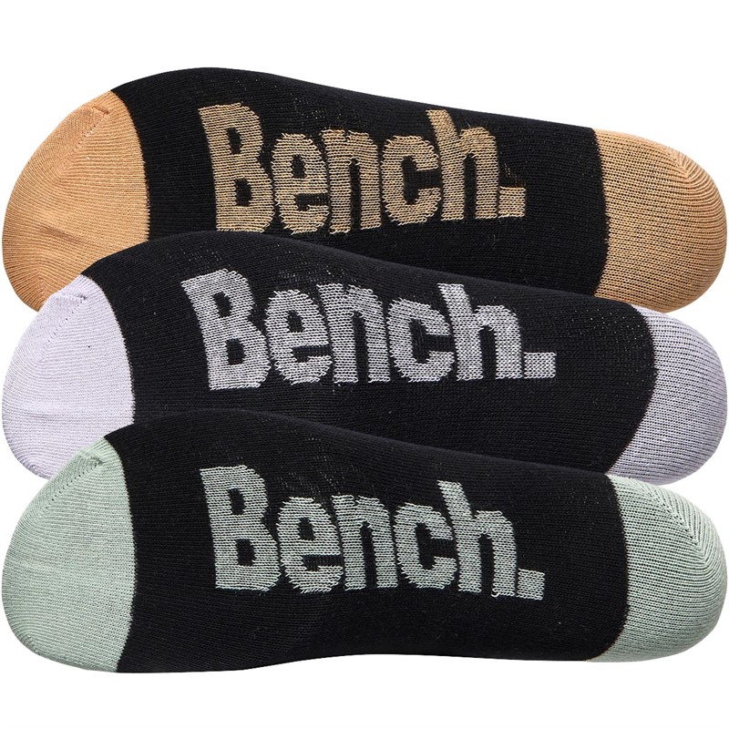 Bench Womens Koa Three Pack Trainer Liner Socks Black