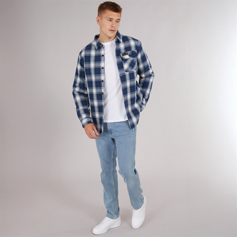 Bench Chemise à manches longues Matelassée Paddy Homme en Bleu Marine à carreaux