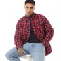 Bench Herren Langarmhemd mit Wattierung Schwarz/Rot kariert