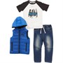 Bench Boys Gilet T-Shirt And Jeans Set Blue