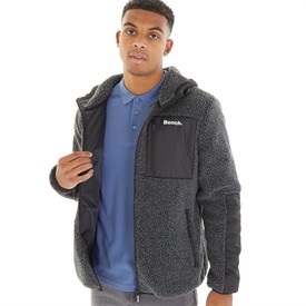 Buy Bench Mens Brecon Zip Through Sherpa Fleece Black Marl